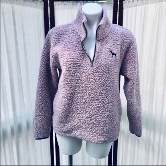 VS PINK Sherpa Style 1/4 Zip Pullover - Picture 7 of 11